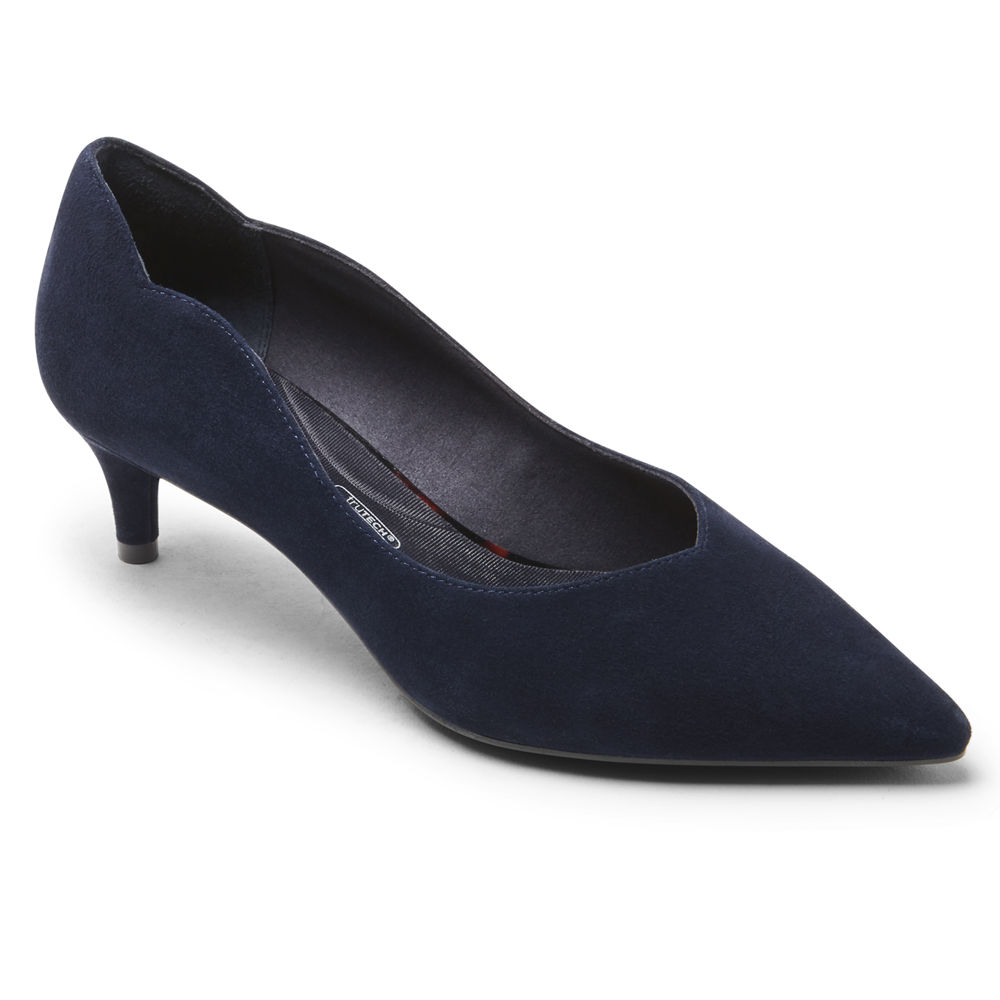 Rockport Heels For Womens Navy - Total Motion Noelle Scalloped-Back - LV7816204